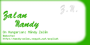 zalan mandy business card